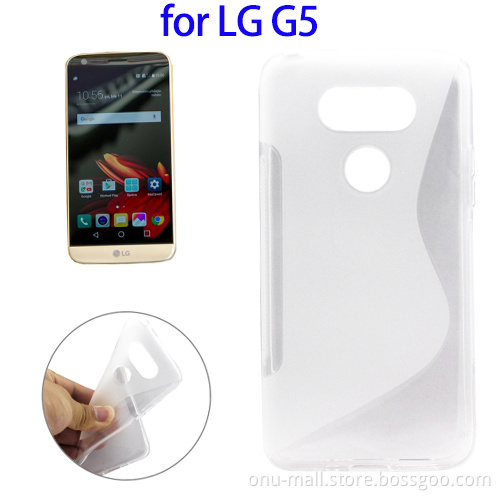 China Manufacturer S-Shaped Soft TPU Cover Case for LG G5, for LG G5 Clear Cover